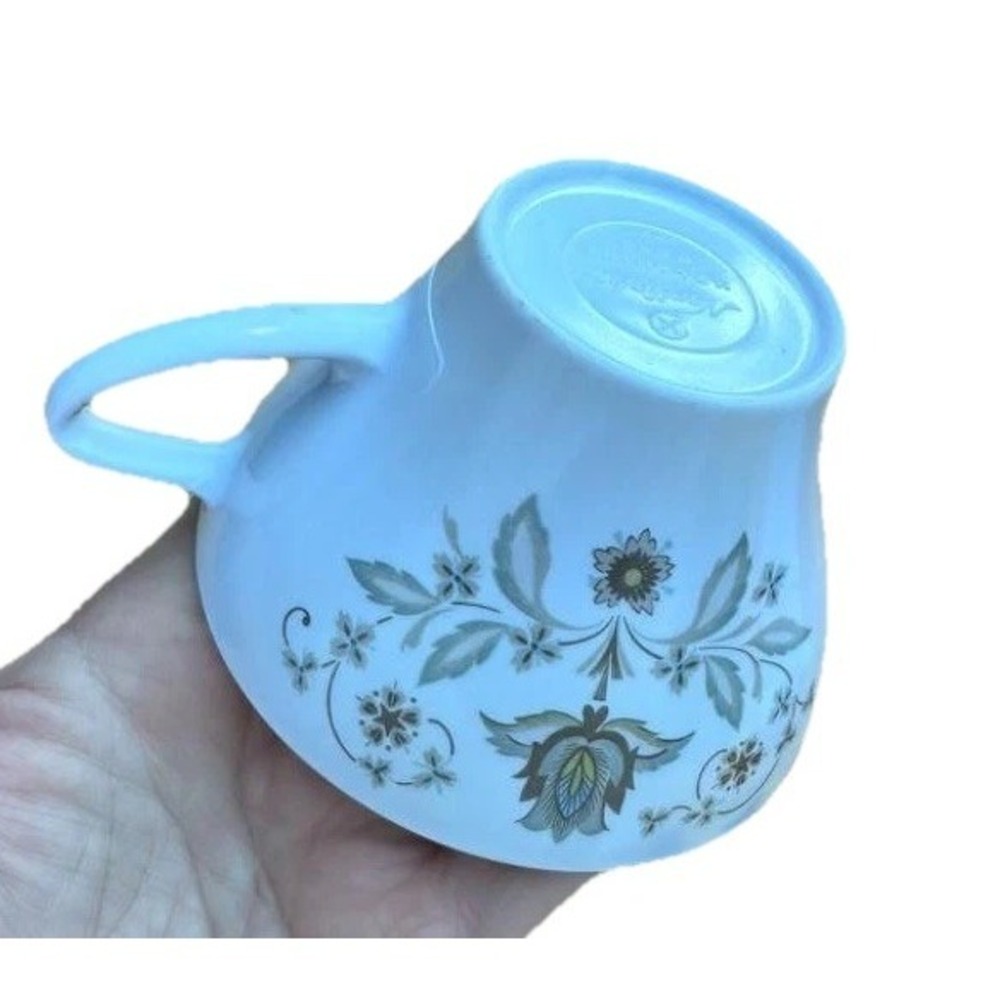 Vintage White Noritake Set of 11 Cups Creamer Green Floral Pattern Melamine - Picture 13 of 14